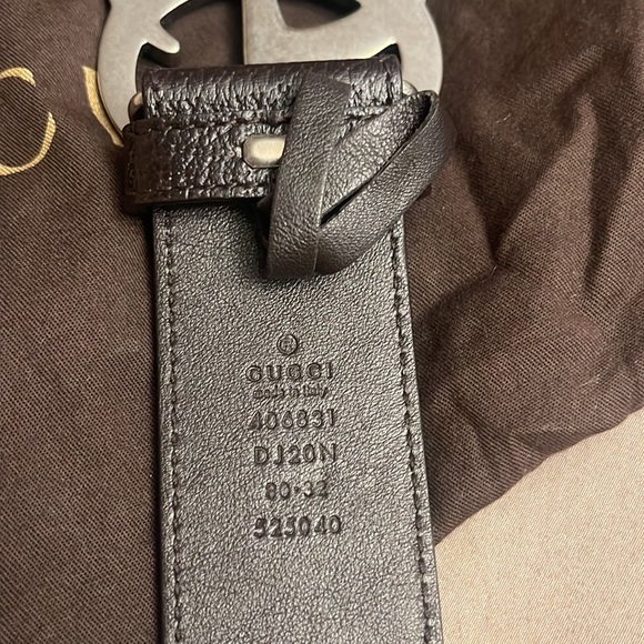 Leather belt with Double G Buckle - Picture 10 of 10